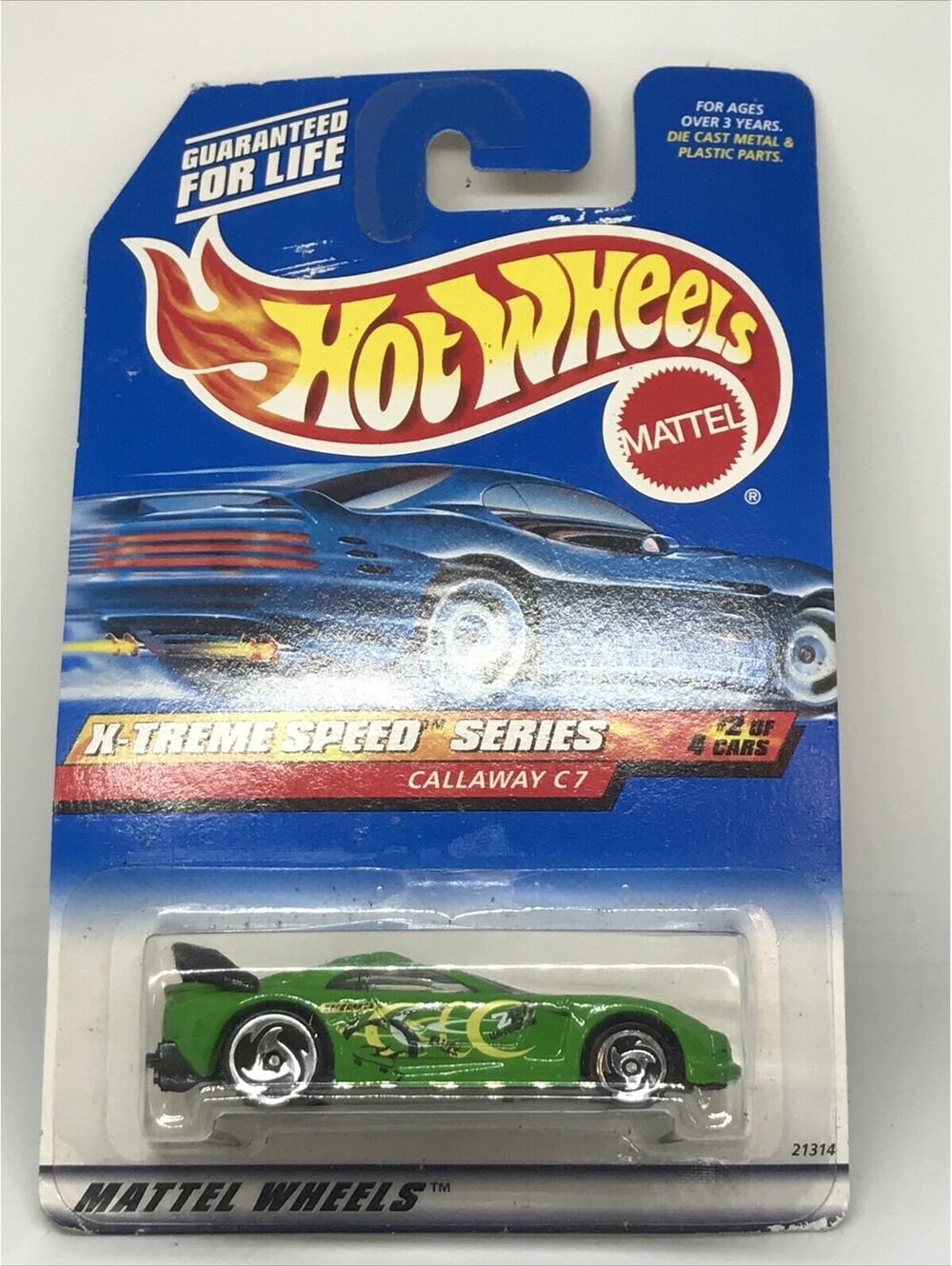 Hot Wheels Callaway C7 1999 X-Treme Speed Series - 21314 New NRFP Green 1:64